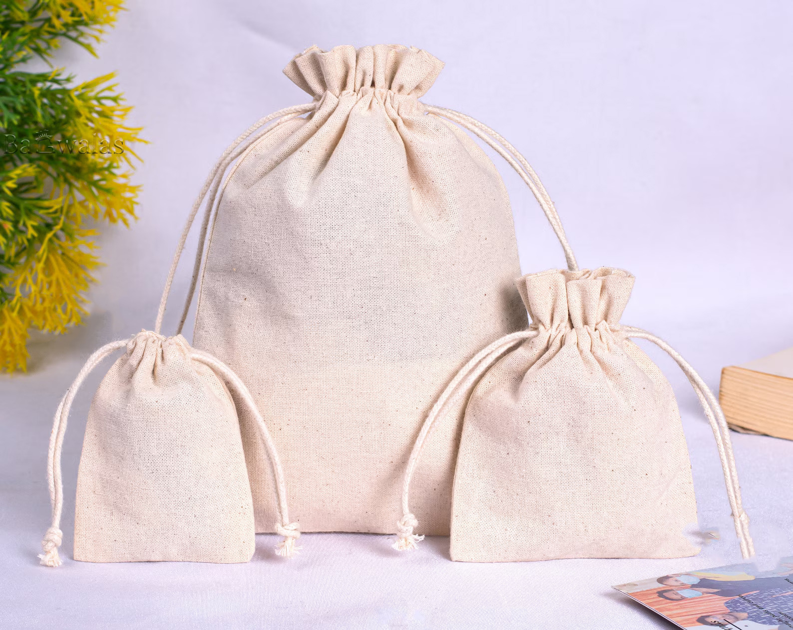 Organic Cotton Drawstring Bag — Eco-Friendly &amp; Customizable Pouch