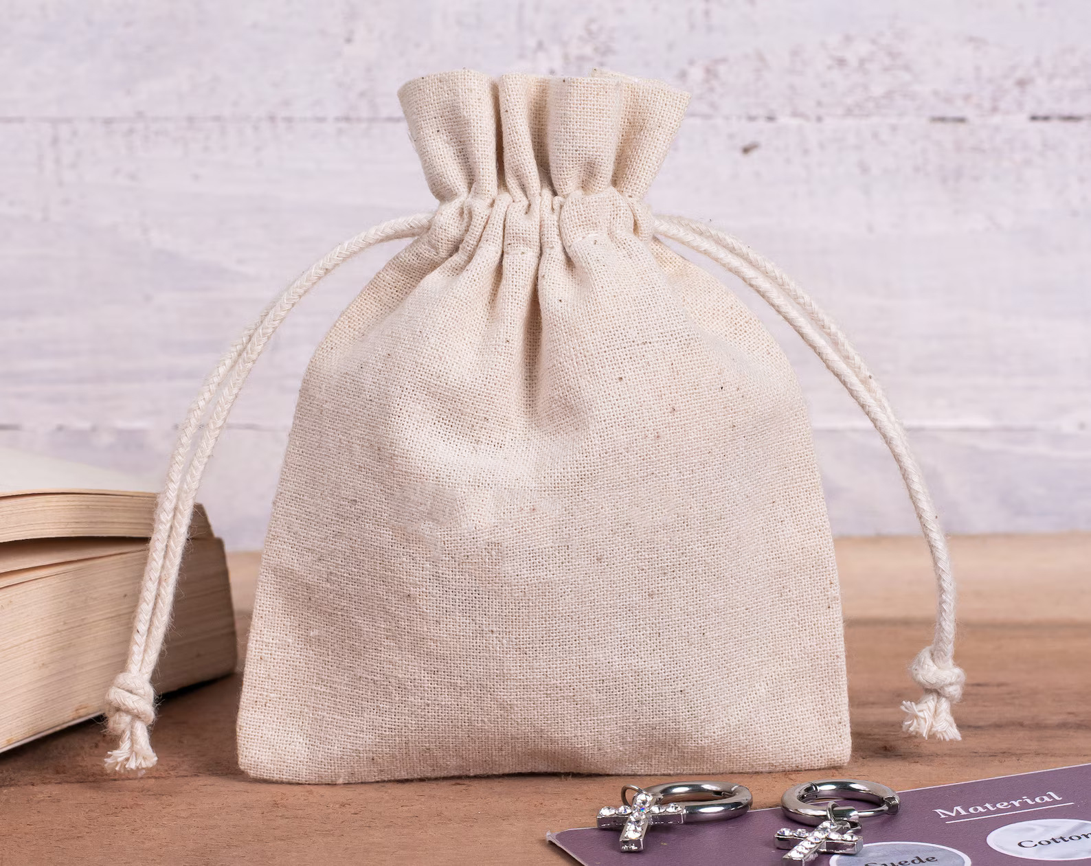 Organic Cotton Drawstring Bag — Eco-Friendly &amp; Customizable Pouch